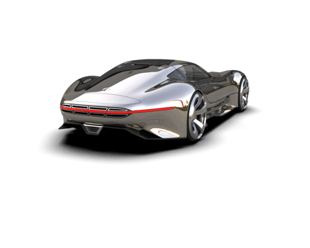 Realistic sport car isolated on background. 3d rendering - illustration png