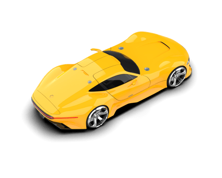 Realistic sport car isolated on background. 3d rendering - illustration png