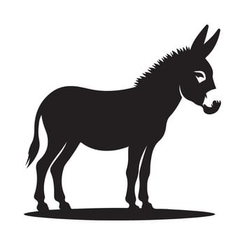 Charming Donkey Silhouette Art vector