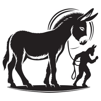 Charming Donkey Silhouette Art vector