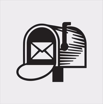 Mailbox symbol silhouette on white background vector
