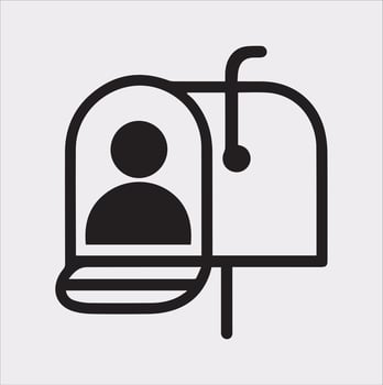 Mailbox symbol silhouette on white background vector