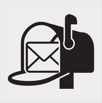 Mailbox symbol silhouette on white background vector