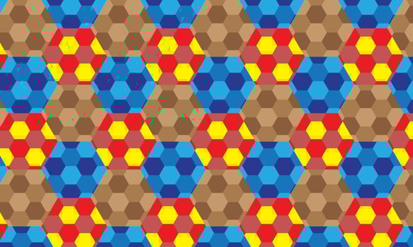 A colorful pattern with blue, red and yellow squares vector