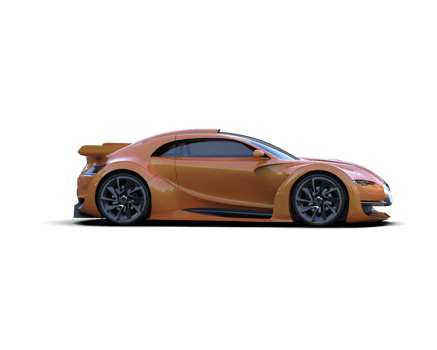 Realistic sport car isolated on background. 3d rendering - illustration png