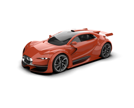 Realistic sport car isolated on background. 3d rendering - illustration png
