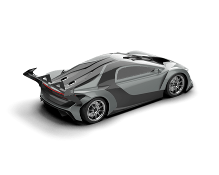 Realistic sport car isolated on background. 3d rendering - illustration png