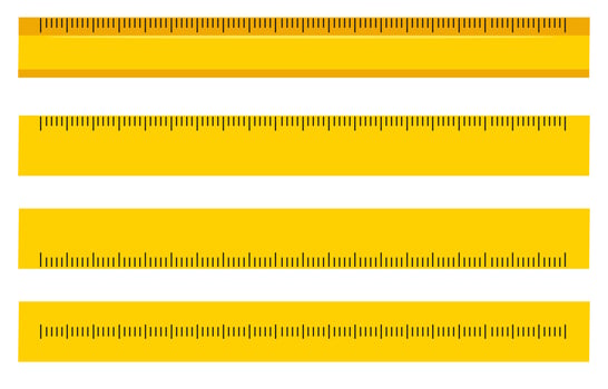 yellow Measurement tape for carpentry, ruler with scale metric. Carpenter measuring tape, metric tape measure. vector