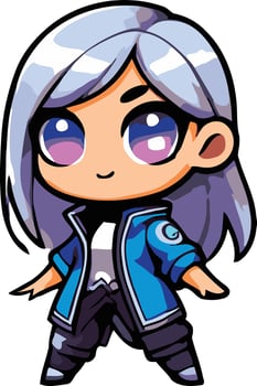 Cute Girl character with chiby style vector