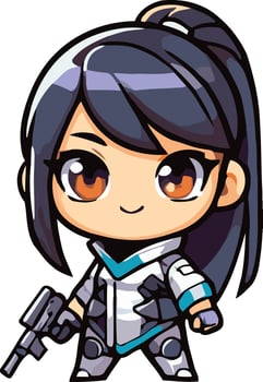 Beauty Character Girl Chiby Style vector
