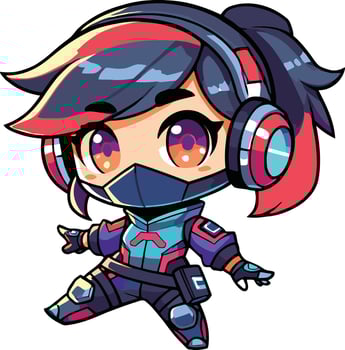 Adorable Girl Chiby Cartoon Character vector