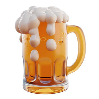 Beer Mug with Foam on Transparent background AI-Generative png