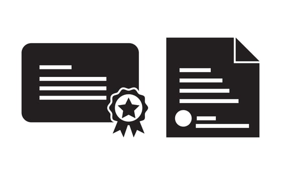 Certificate icon set. Degree certificate icon symbol design vector