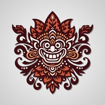 Simple Barong Balinese Head Logo Design vector