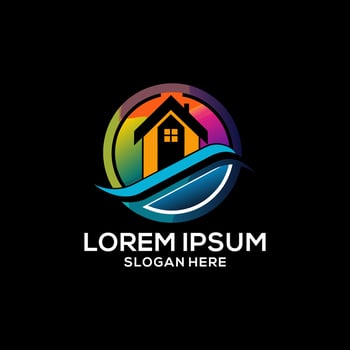 Real estate home colorful gradient style. Real estate brand logo. Real estate brand logo . vector