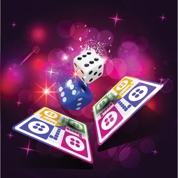 Ludo Board Game, Pegs rolling dice Ludo, token, Background vector