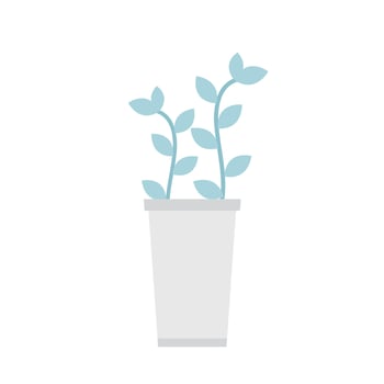 Green potted plant illustration icon , decorative houseplant, trendy plant or vine in pot, beautiful natural home decoration vector