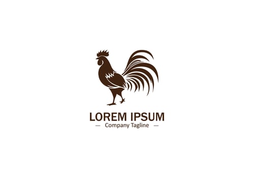 Elegantly Designed Whisker Icon Featuring a Graceful Rooster Silhouette for High End Pet Branding and Merchandise vector