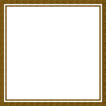 Square frame border isolated in dark gold bright glitter style png