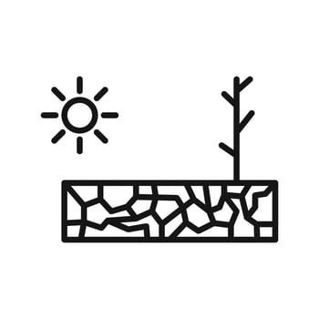 Drought icon Black line art logo vector