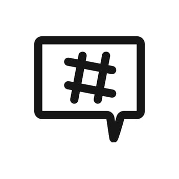 Hastag icon Black line art logo vector