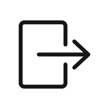 Logout exit icon Black line art logo vector