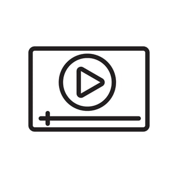 Media player icon Black line art logo vector