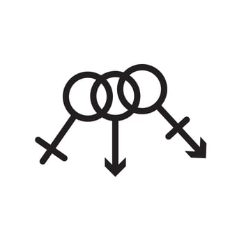 Rainbow LGBT flag icon Black line art logo vector