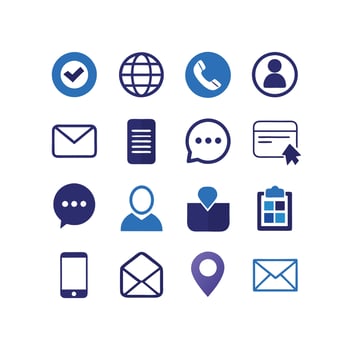 Contact Icon Set Collection Illustration vector