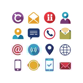 Contact Icon Set Collection Illustration vector