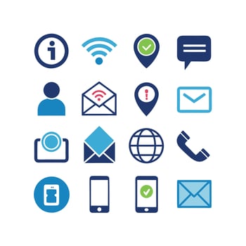 Contact Icon Set Collection Illustration vector