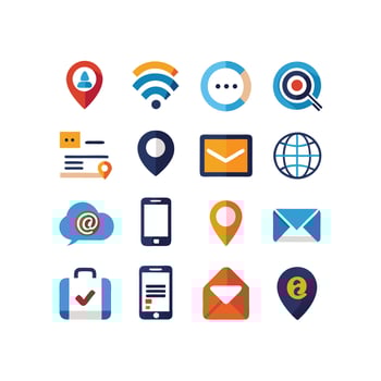 Contact Icon Set Collection Illustration vector