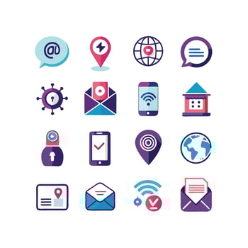 Contact Icon Set Collection Illustration vector