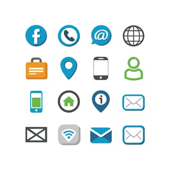 Contact Icon Set Collection Illustration vector