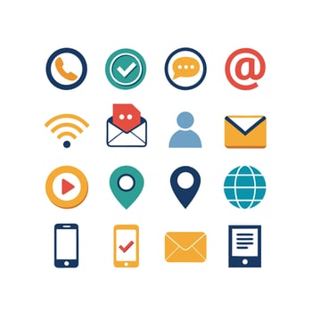 Contact Icon Set Collection Illustration vector