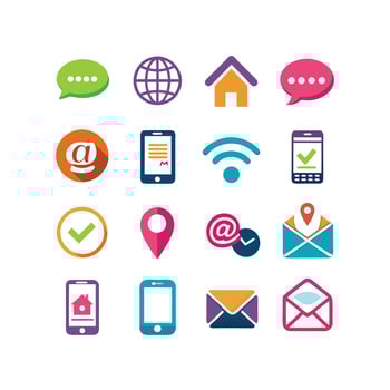 Contact Icon Set Collection Illustration vector