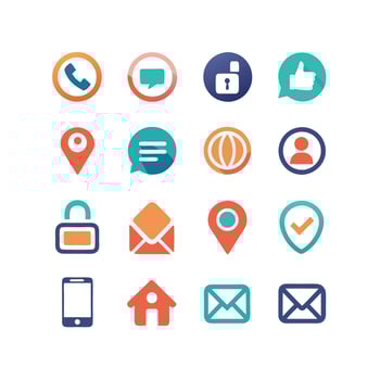 Contact Icon Set Collection Illustration vector