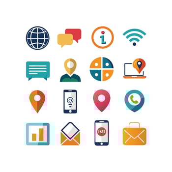 Contact Icon Set Collection Illustration vector