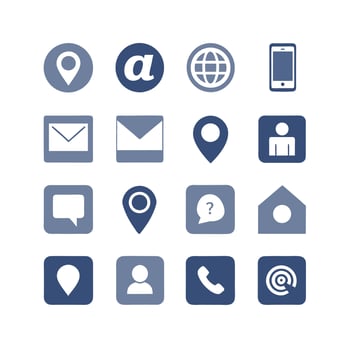 Contact Icon Set Collection Illustration vector
