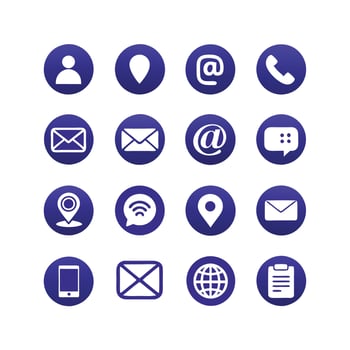 Contact Icon Set Collection Illustration vector