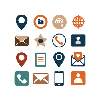 Contact Icon Set Collection Illustration vector
