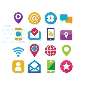 Contact Icon Set Collection Illustration vector