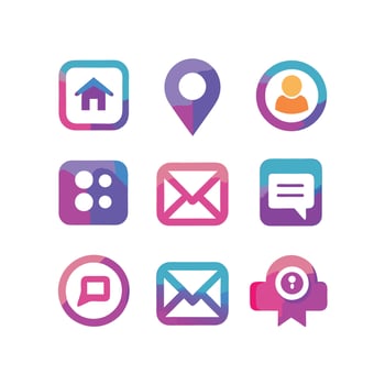 Contact Icon Set Collection Illustration vector
