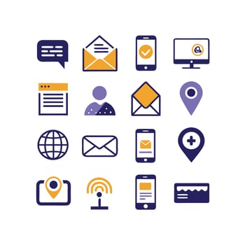 Contact Icon Set Collection Illustration vector