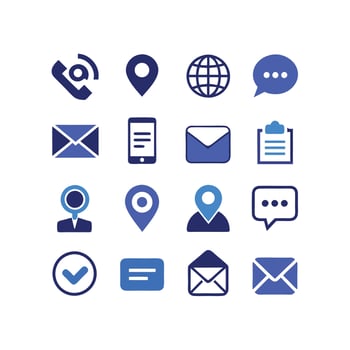Contact Icon Set Collection Illustration vector