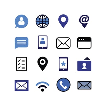 Contact Icon Set Collection Illustration vector