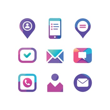 Contact Icon Set Collection Illustration vector