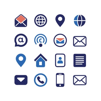 Contact Icon Set Collection Illustration vector