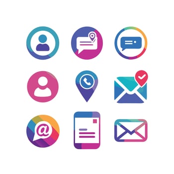 Contact Icon Set Collection Illustration vector