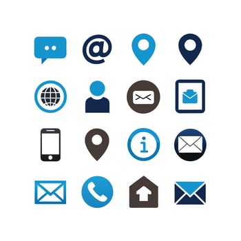 Contact Icon Set Collection Illustration vector
